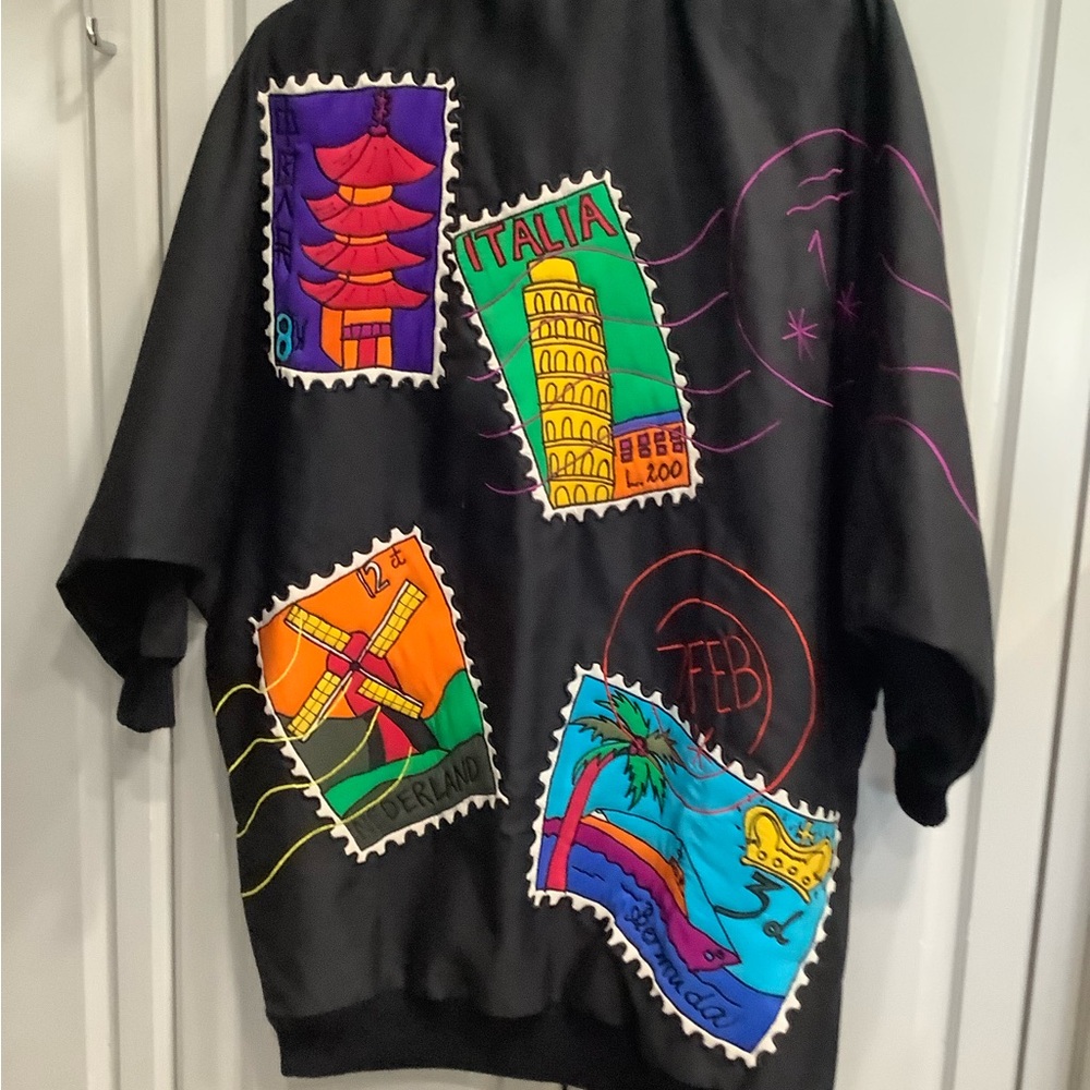Silkscapes Vintage 1980’s Silk Patchwork Dolman Jacket Artwork Artist